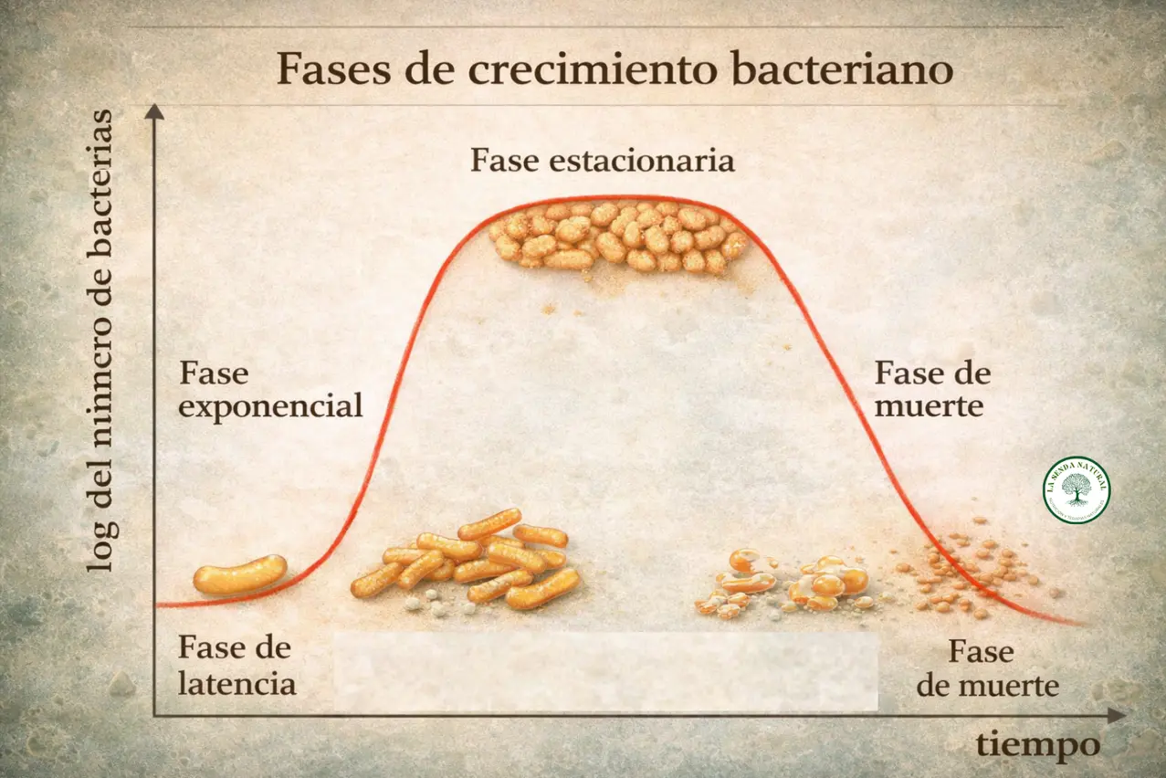 fase de crecimiento bacteriano