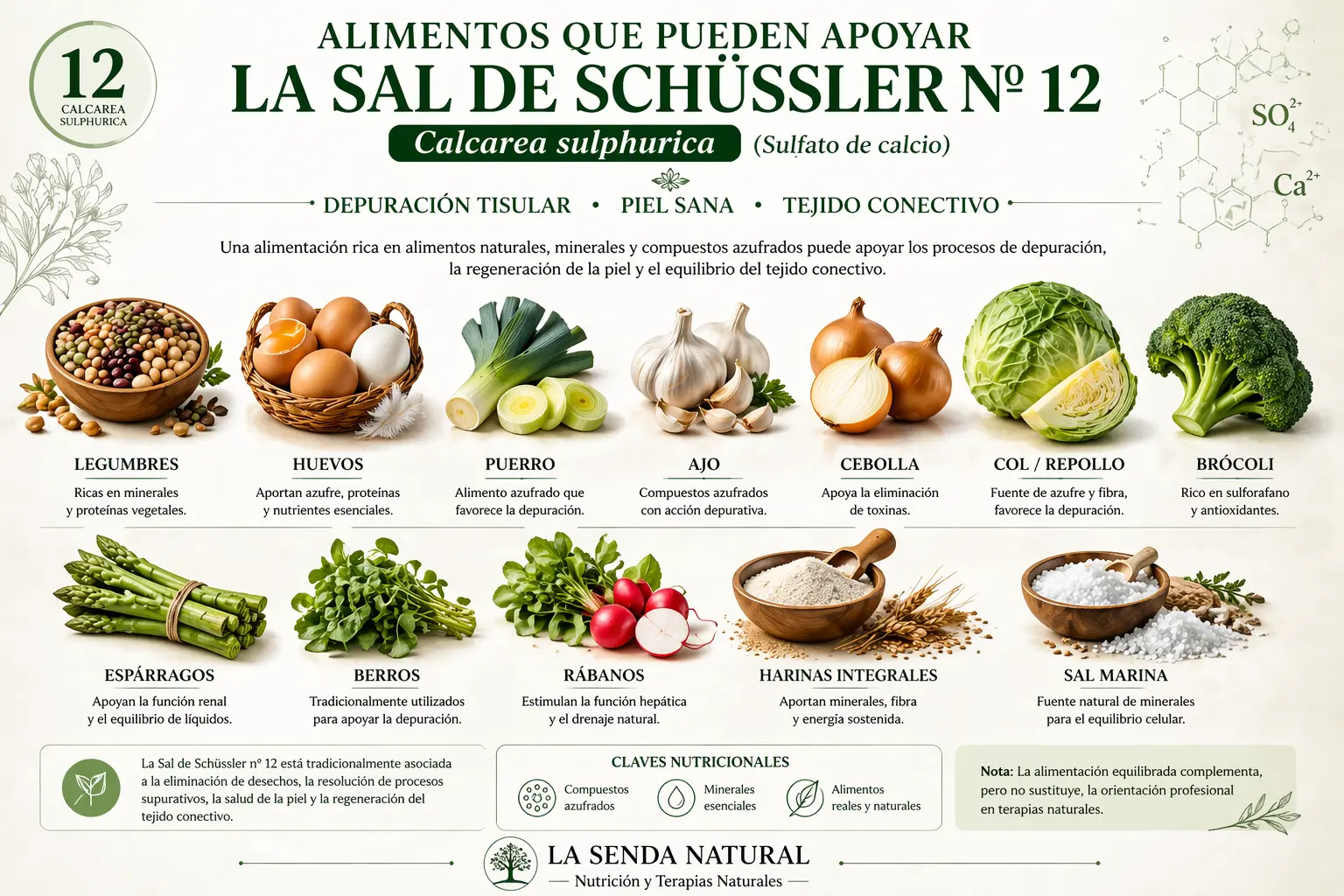 Alimentos y sal Calcarea sulfurica