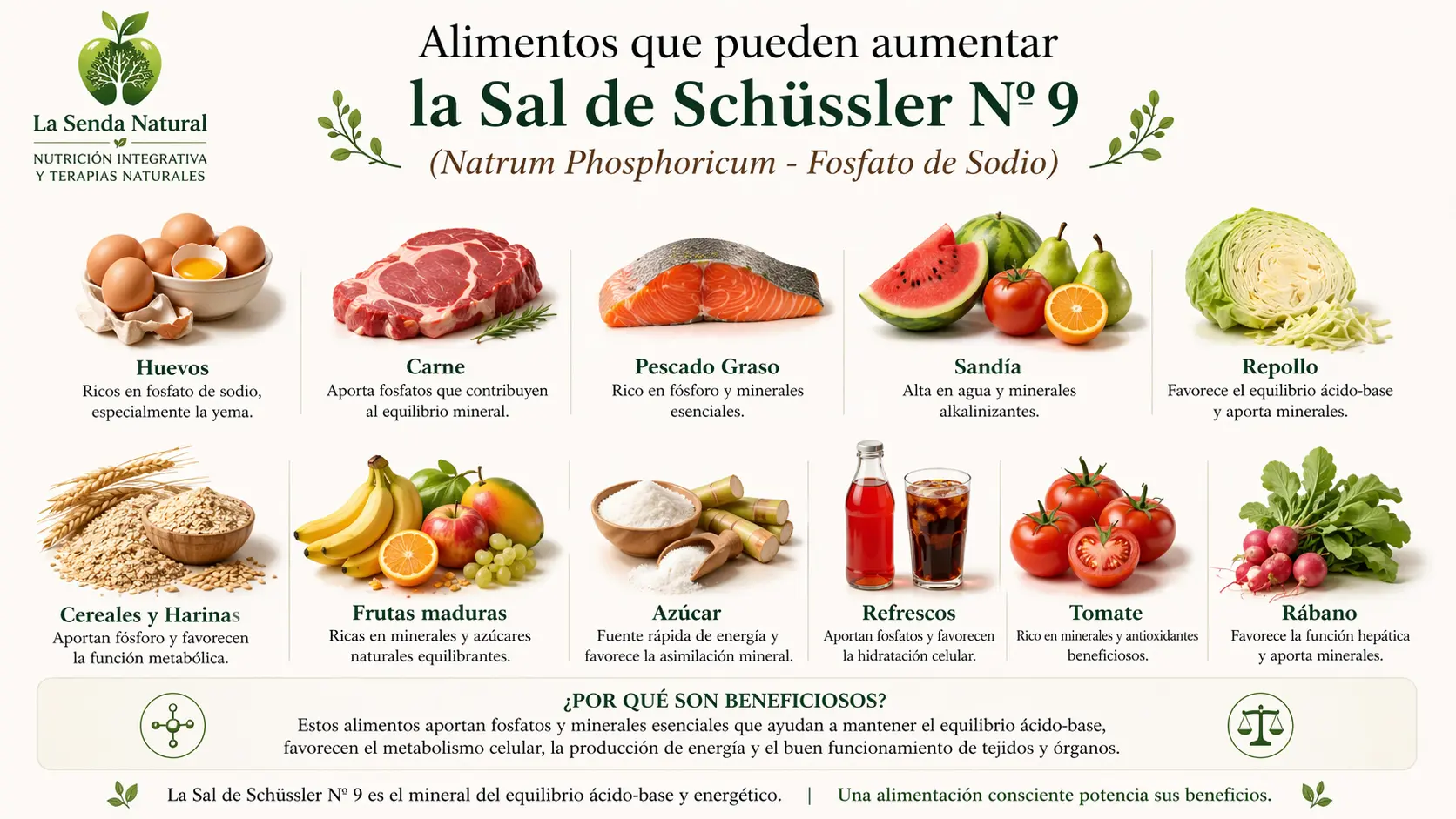 Alimentos y sal de Schüssler n-9