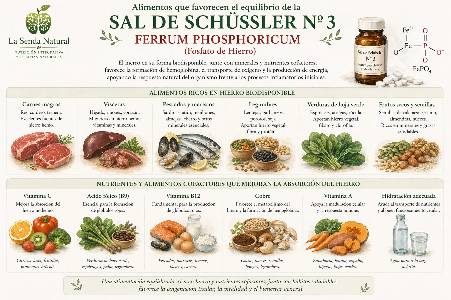 Alimentos y sal ferrum fosforicum