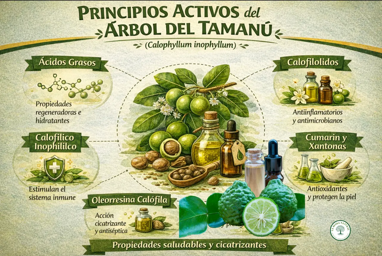 Principios activos del aceite de Tamanú