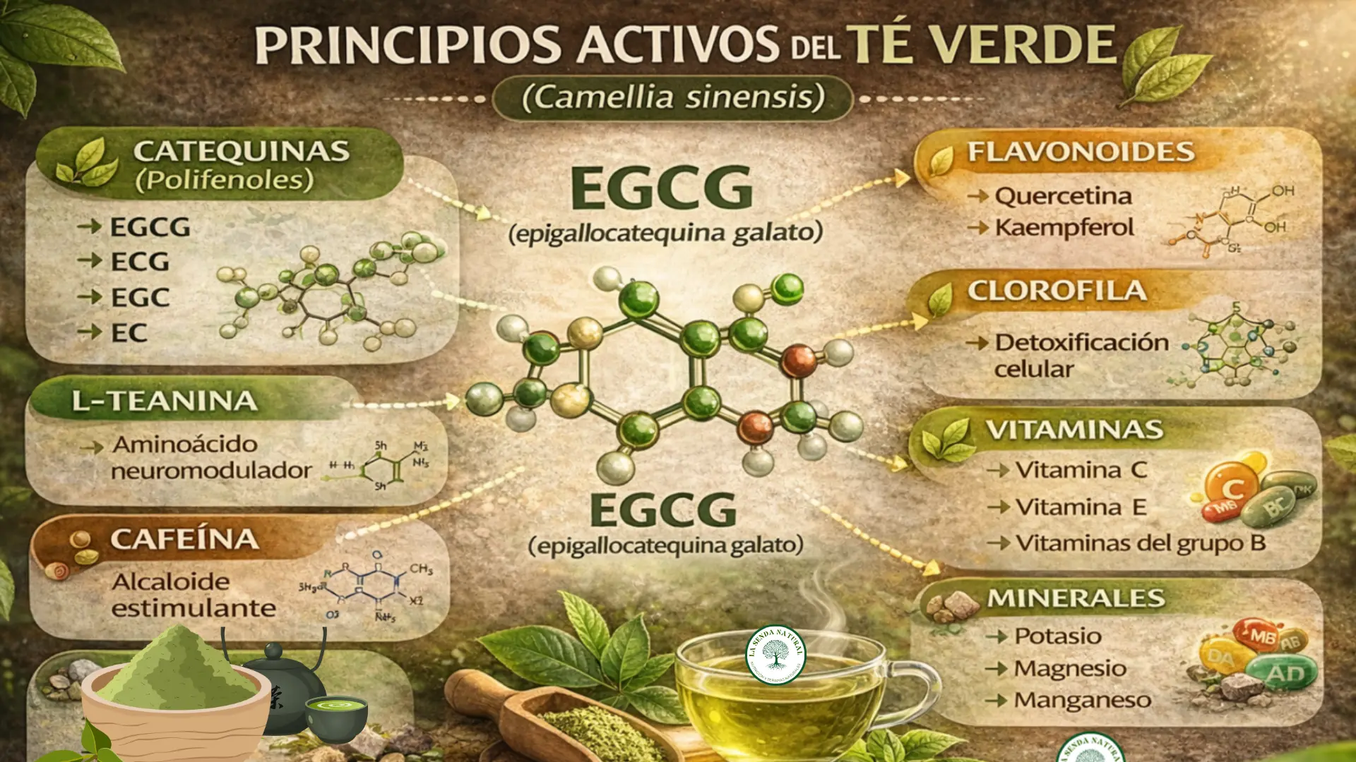 Principios activos del té verde