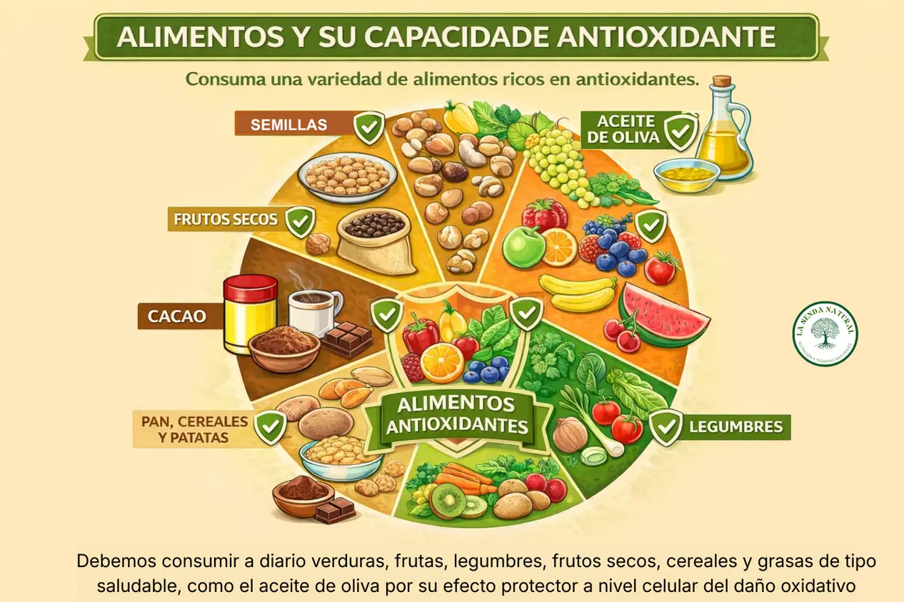 Rueda de alimentos antioxidantes