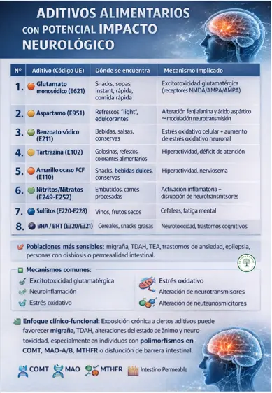 aditivos alimentarios con potencial neurotóxico