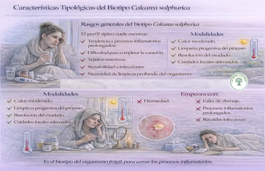 características tipológicas de la sal calcárea sulfúrica