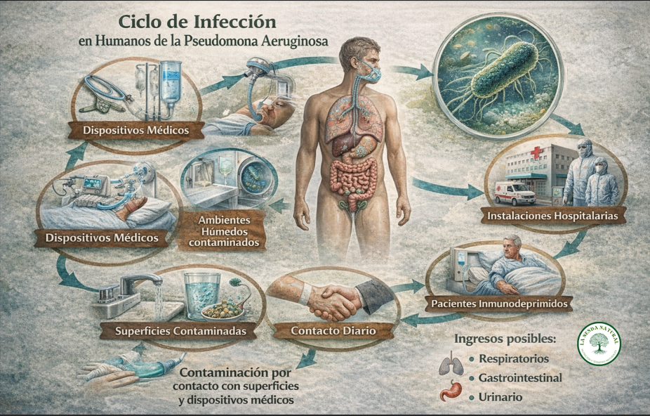 ciclo de infección por pseudomonas