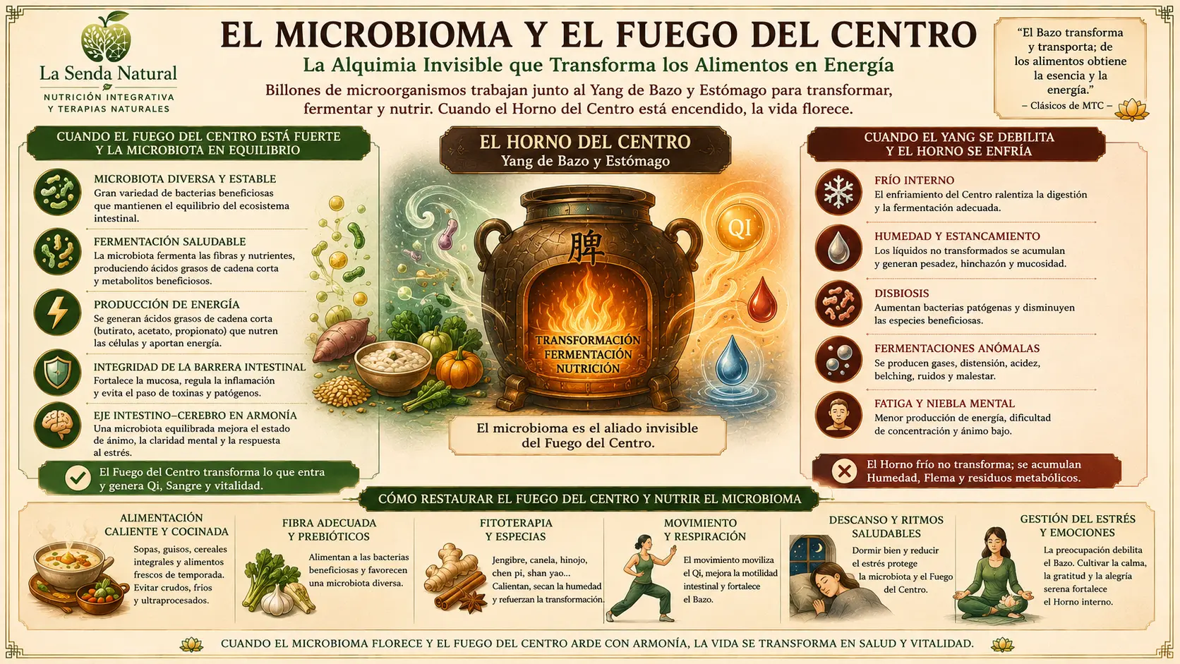El microbioma y el fuego del centro