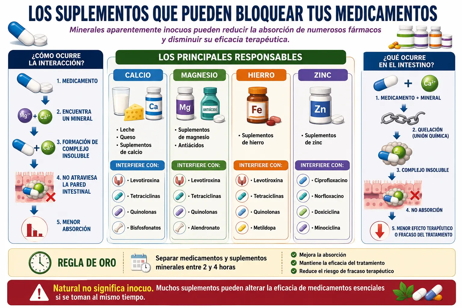 Los suplementos pueden bloquear los medicamentos