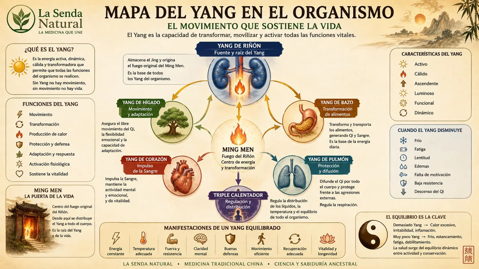 Mapa del Yang en el organismo