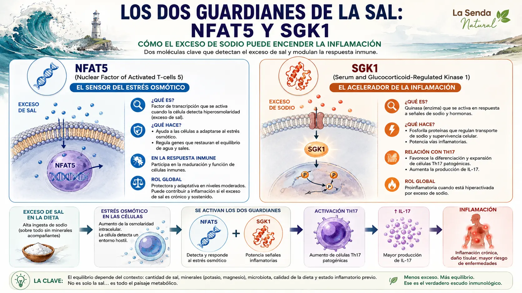 Los dos interruptores de la sal y la inflamación