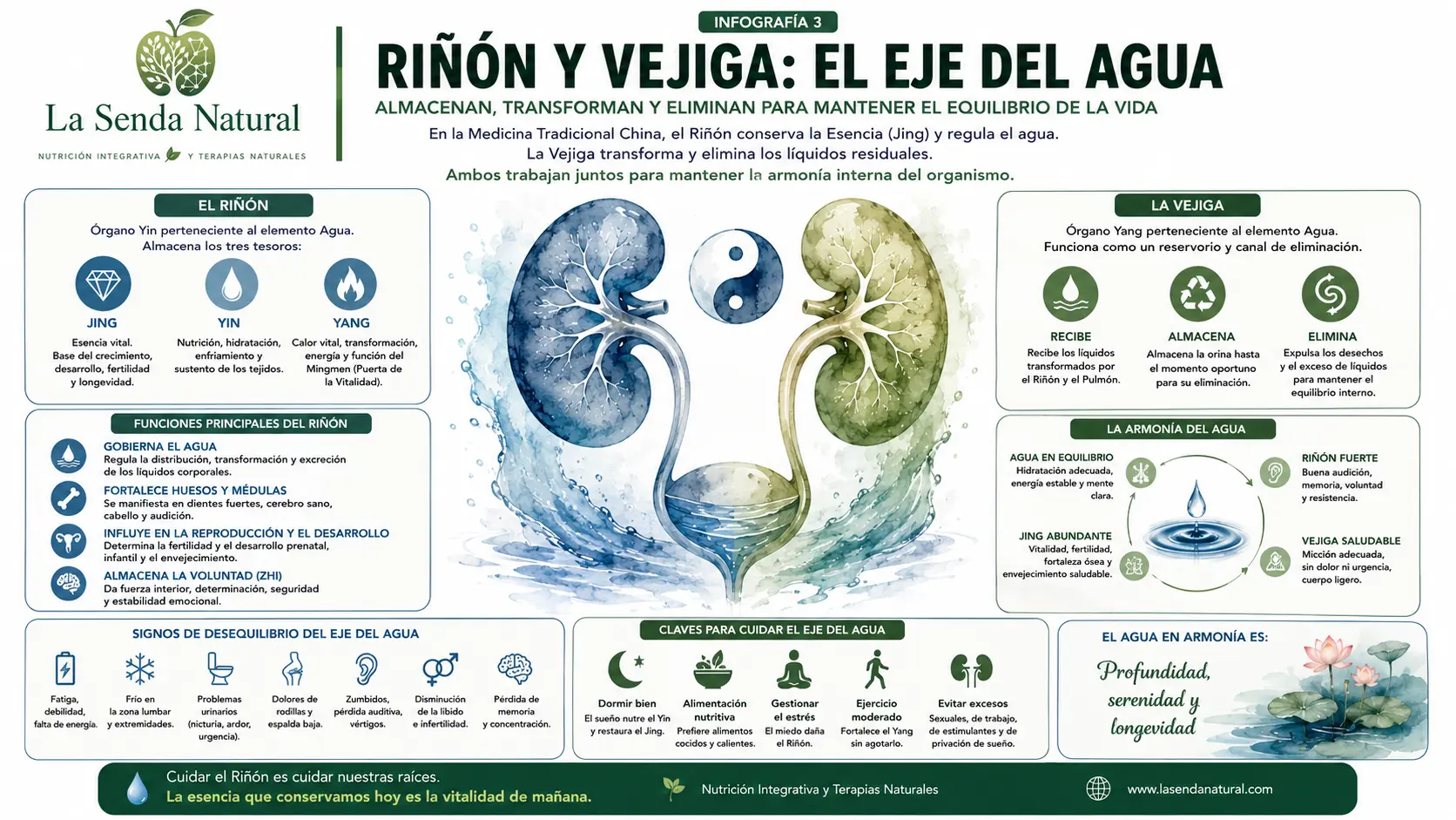 Riñón y vejiga el eje del agua